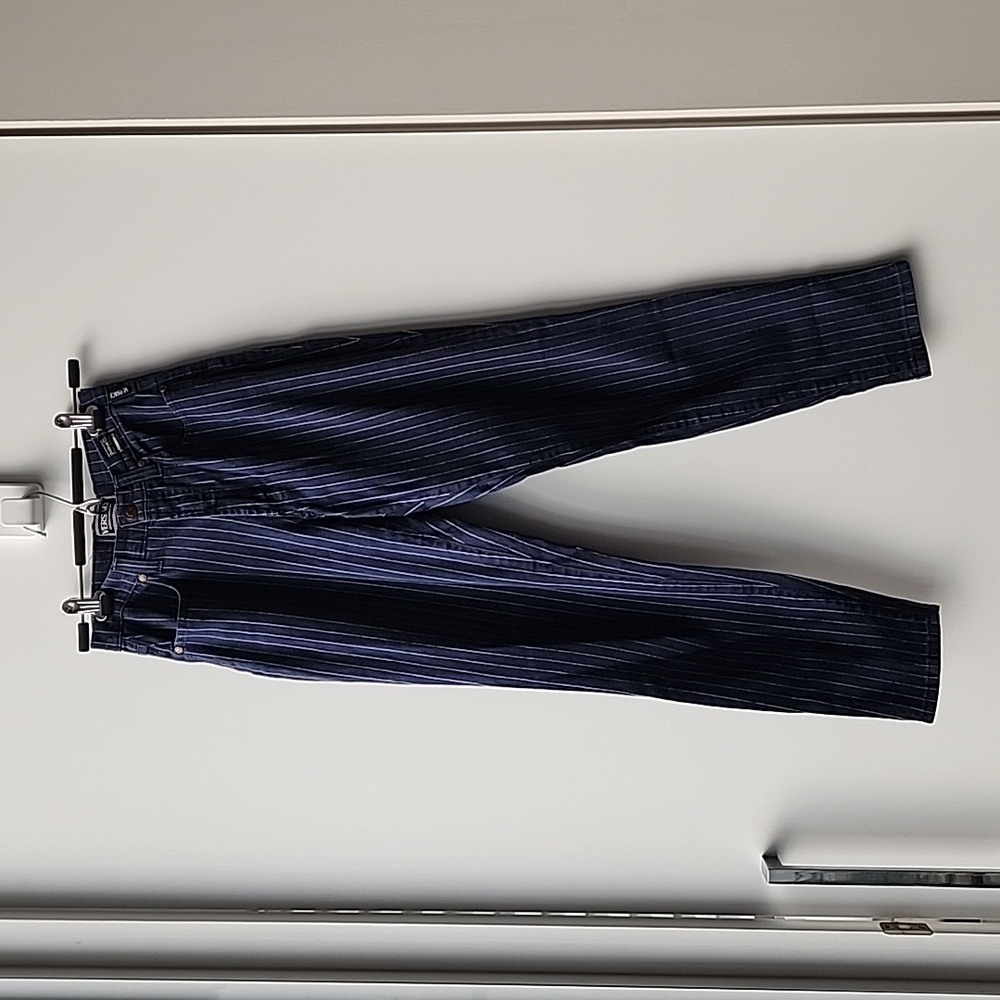 Vintage Versace Jeans Couture Pinstripe Stretch Denim Jeans
